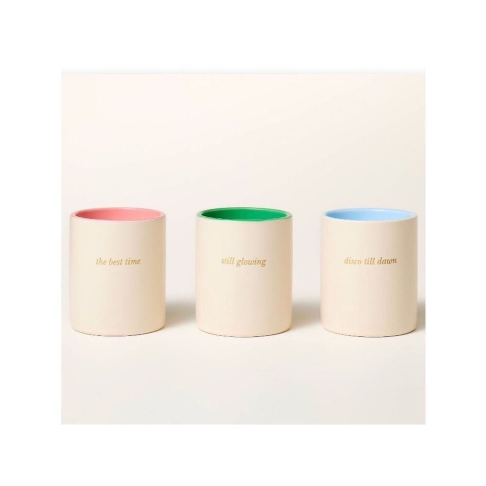 kate spade x Target Cream Multi 3 Count Ceramic Indoor Jar Candle Gift Set